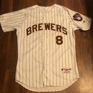Large (44) Authentic Majestic Ryan Braun Jersey